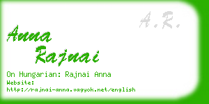 anna rajnai business card